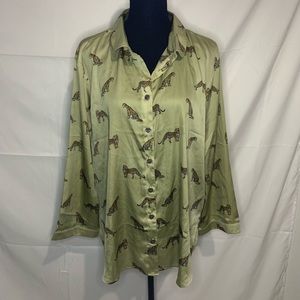 Ann Taylor cheetah pajama shirt size XL